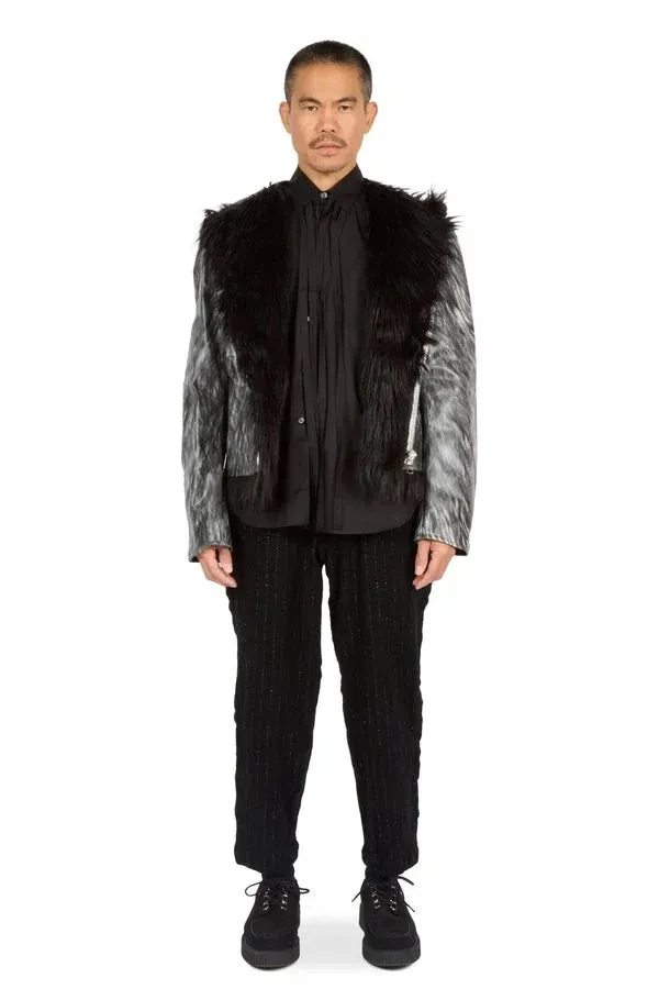 Fur Trompe-l'œil Biker Jacket
