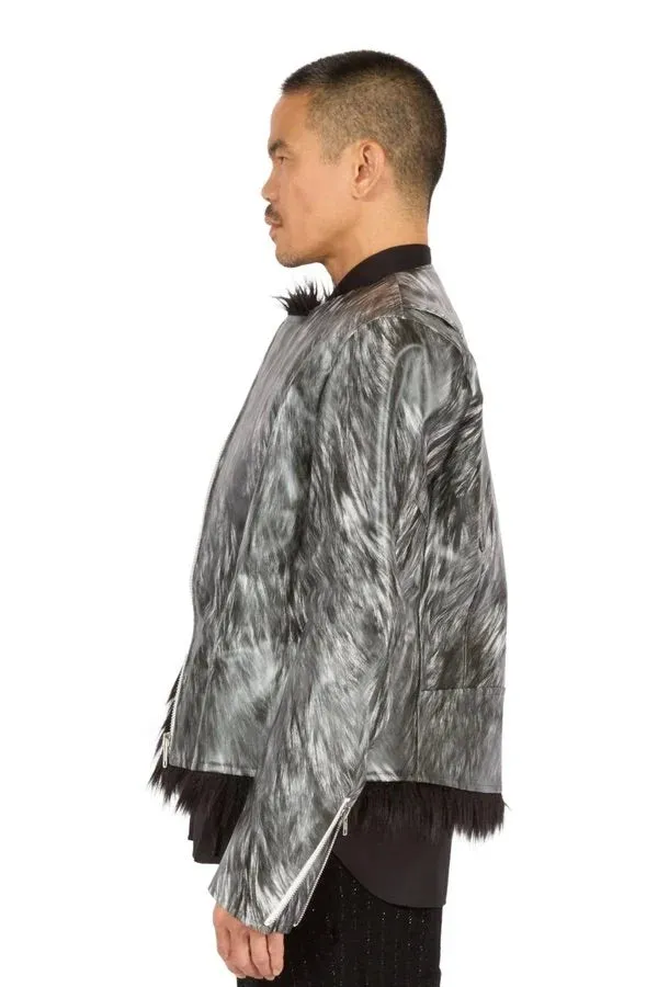 Fur Trompe-l'œil Biker Jacket