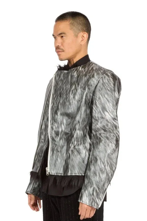 Fur Trompe-l'œil Biker Jacket