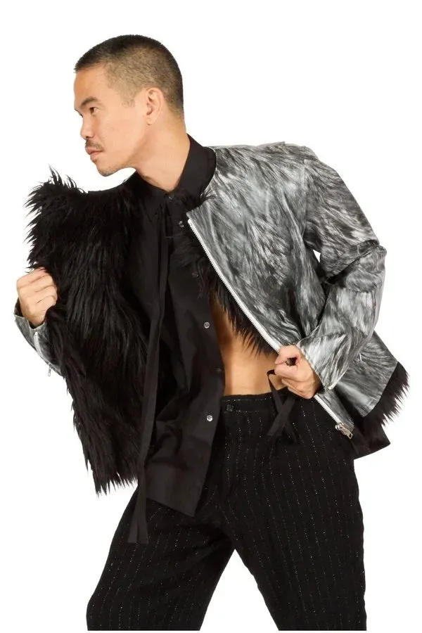 Fur Trompe-l'œil Biker Jacket