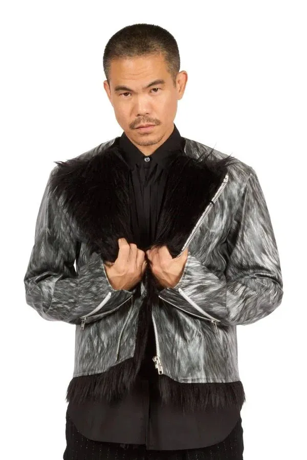 Fur Trompe-l'œil Biker Jacket