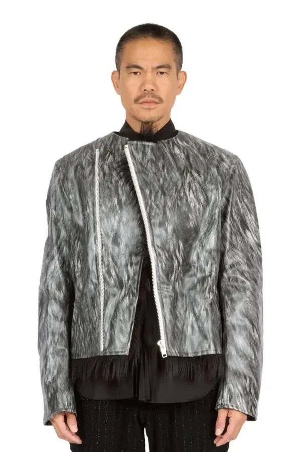 Fur Trompe-l'œil Biker Jacket