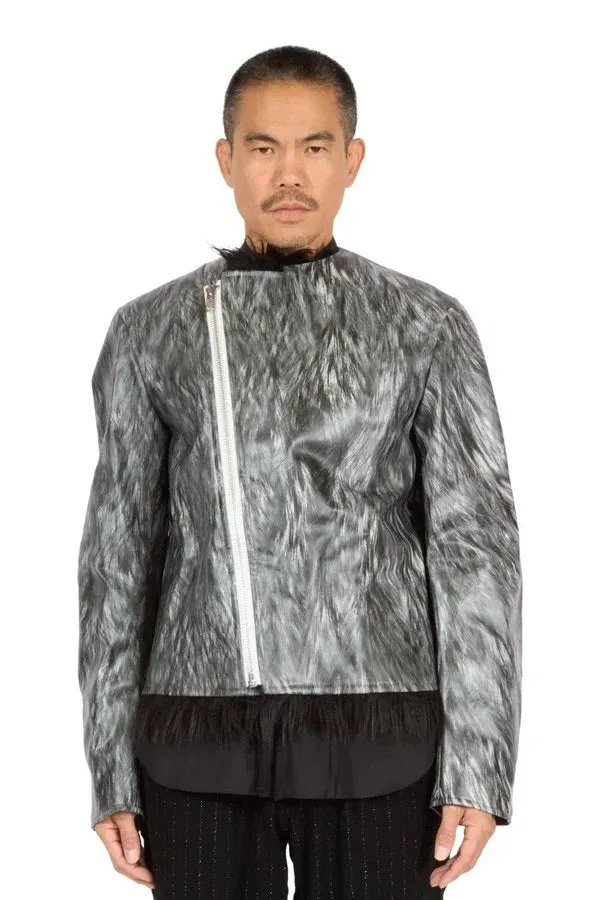 Fur Trompe-l'œil Biker Jacket