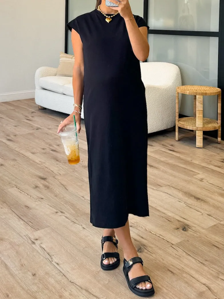 Go To T-Shirt Dress | Black |  Plus Available