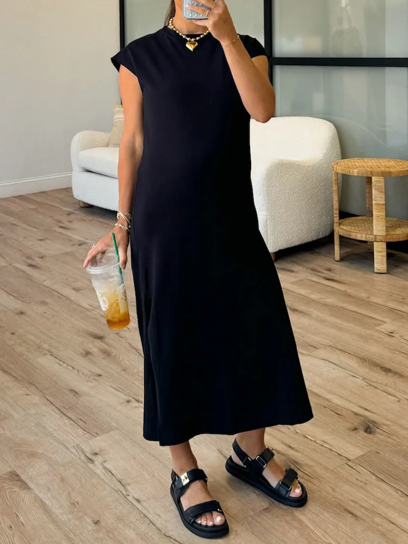 Go To T-Shirt Dress | Black |  Plus Available