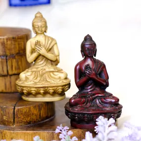 Handcarved Blessing/Dharmachakra Buddha Statue