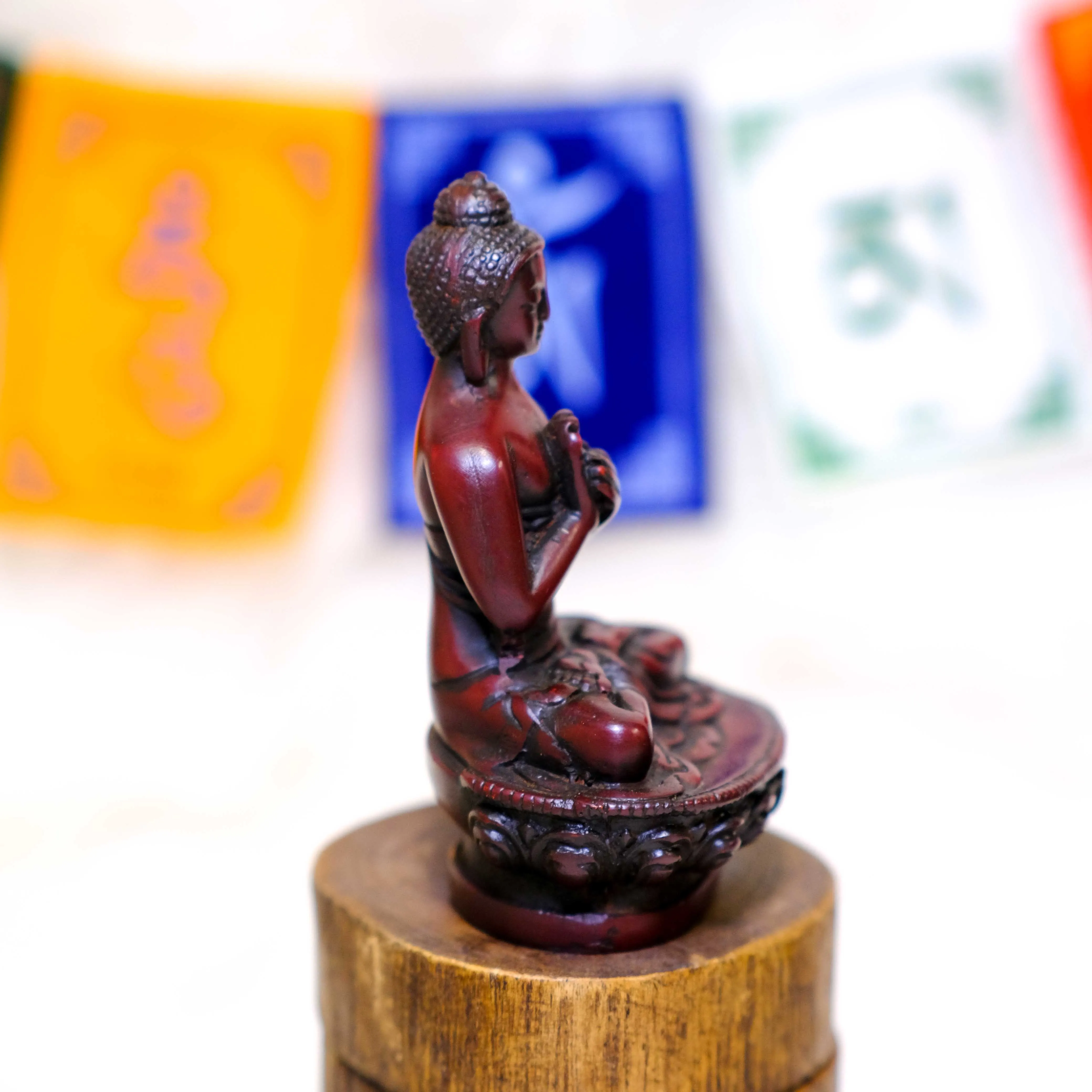 Handcarved Blessing/Dharmachakra Buddha Statue