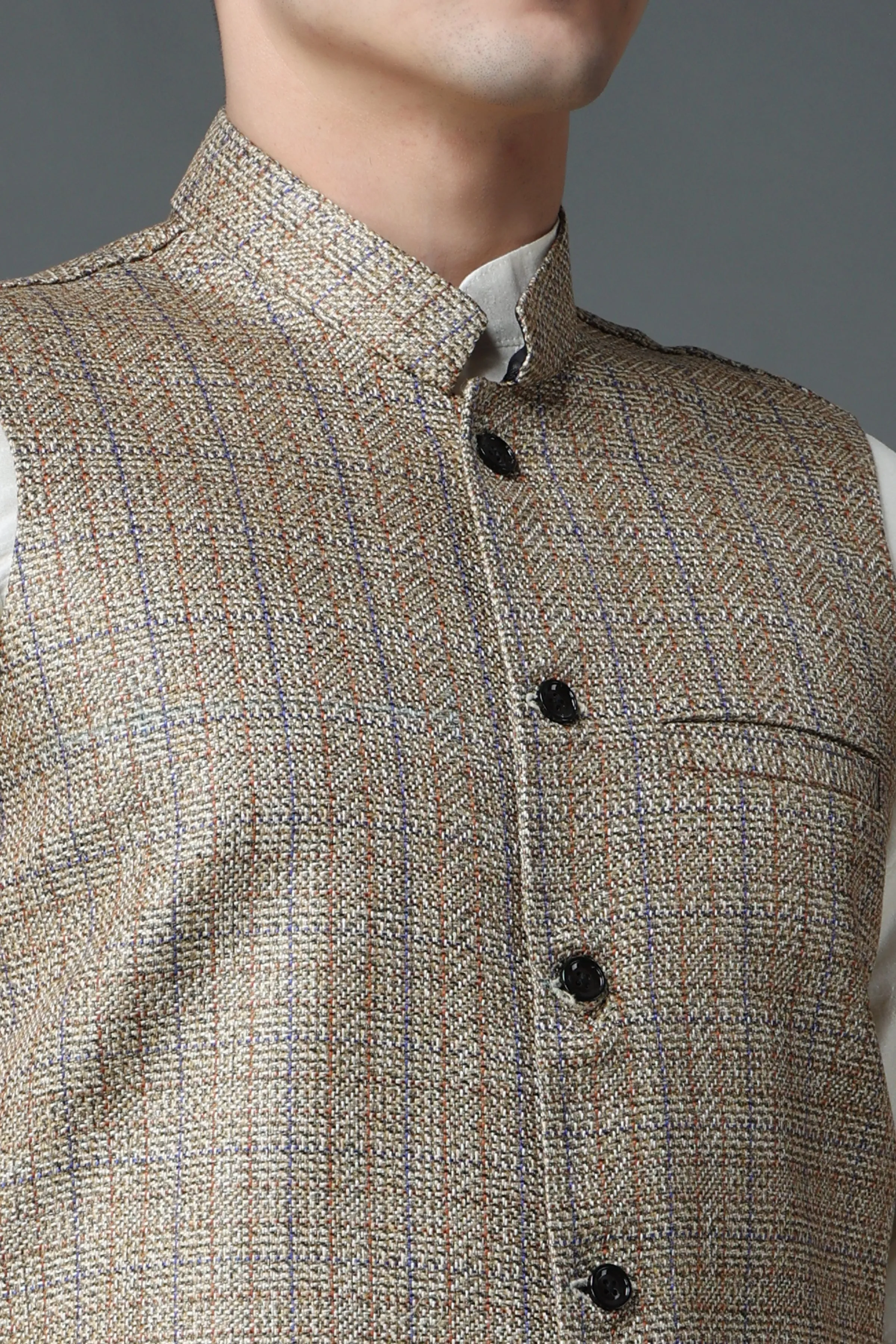 Ivory Festive Silk Jacket Set