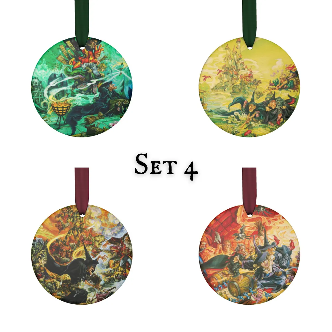 Josh Kirby Hogfather Ornaments (4 pack)