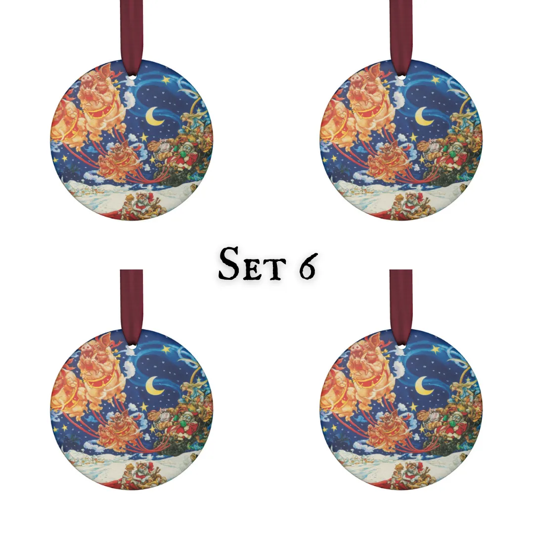 Josh Kirby Hogfather Ornaments (4 pack)