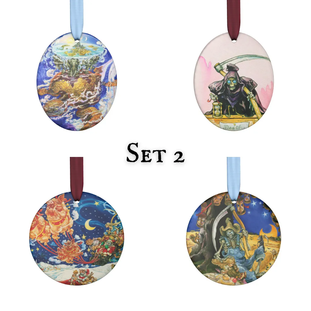 Josh Kirby Hogfather Ornaments (4 pack)