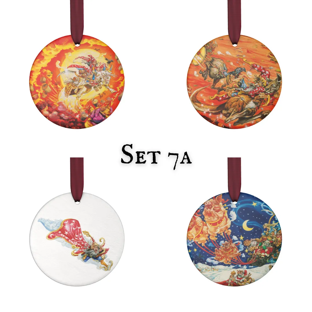 Josh Kirby Hogfather Ornaments (4 pack)
