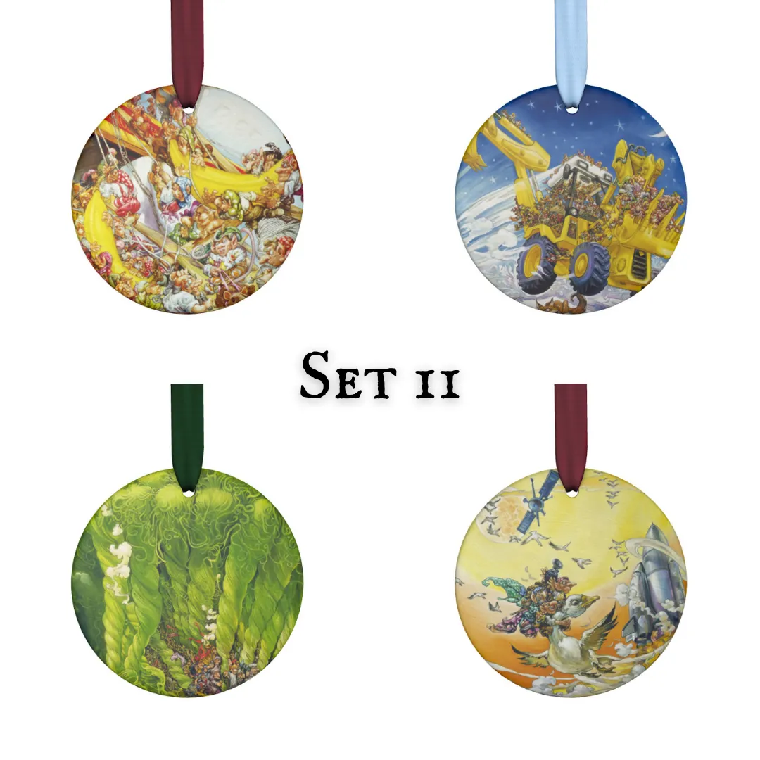 Josh Kirby Hogfather Ornaments (4 pack)