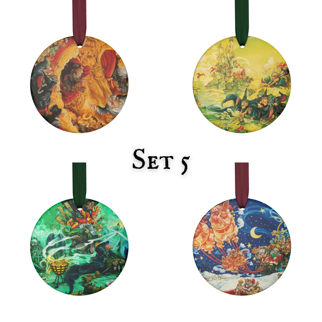 Josh Kirby Hogfather Ornaments (4 pack)