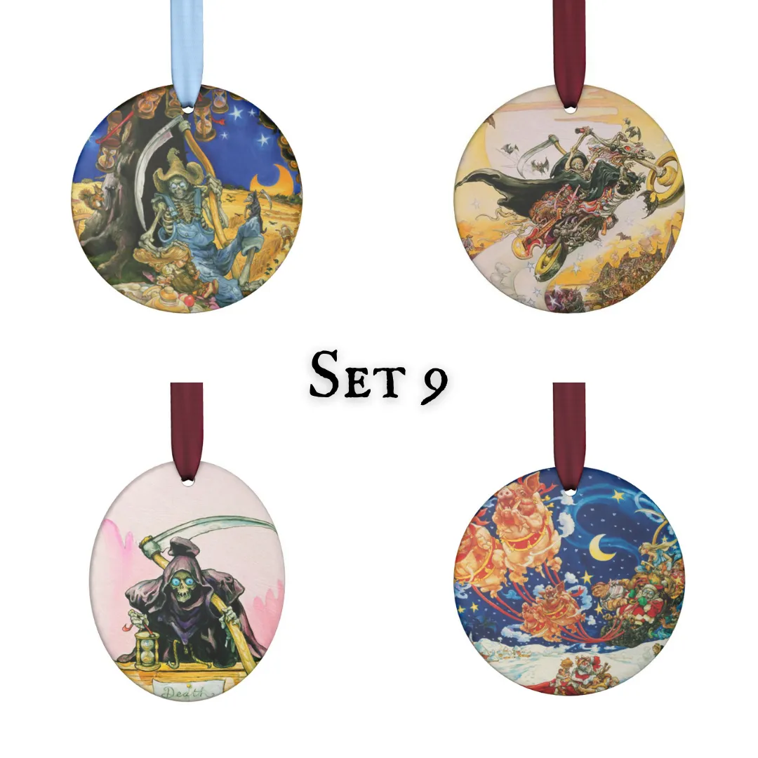 Josh Kirby Hogfather Ornaments (4 pack)