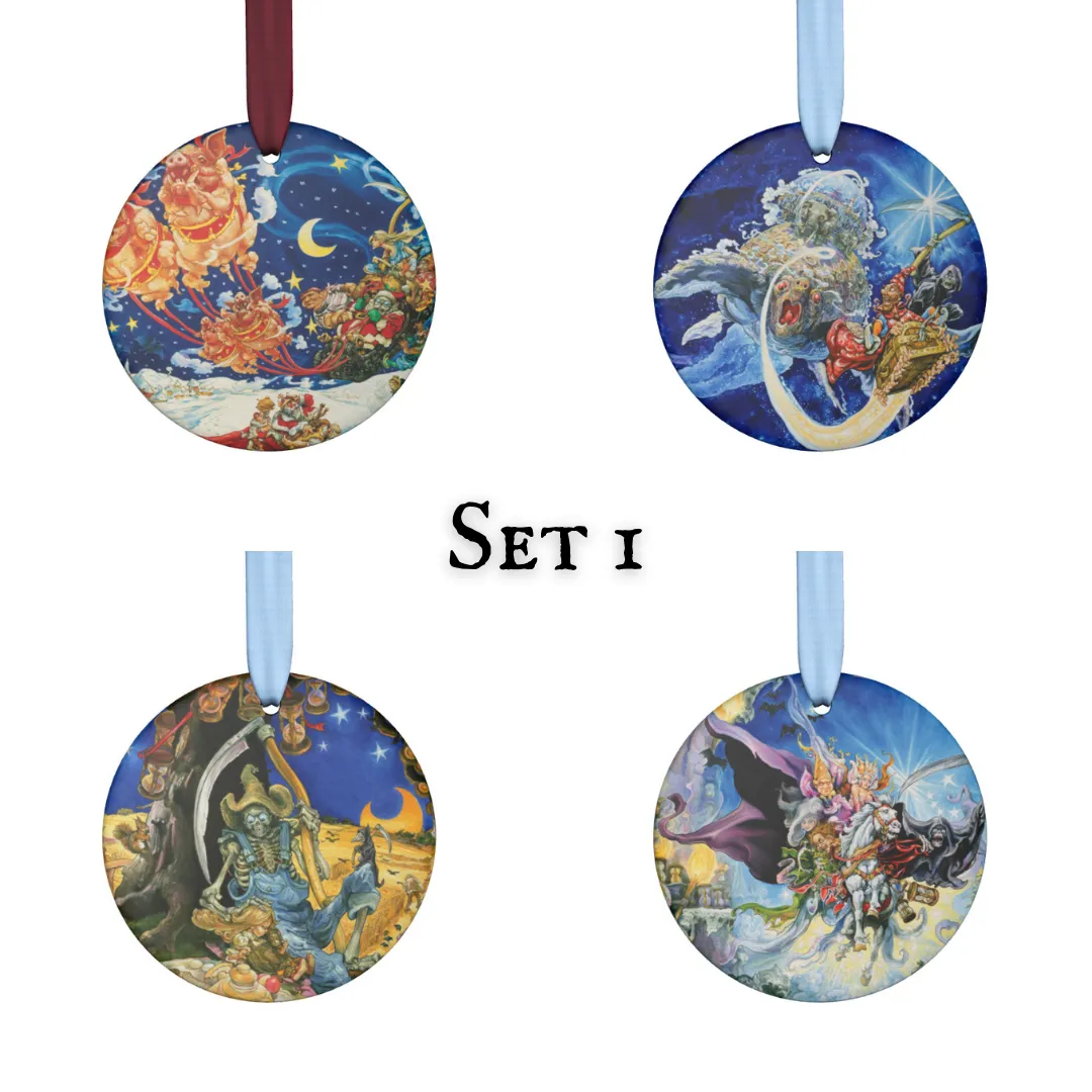 Josh Kirby Hogfather Ornaments (4 pack)