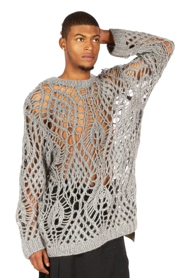 Loose Hand Knitted Design Sweater