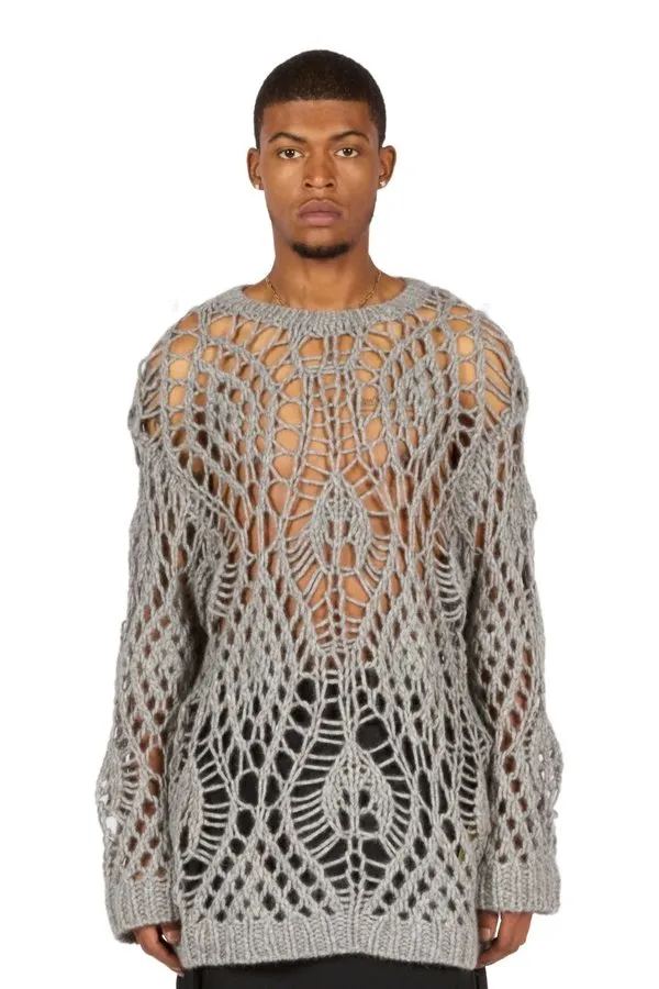 Loose Hand Knitted Design Sweater
