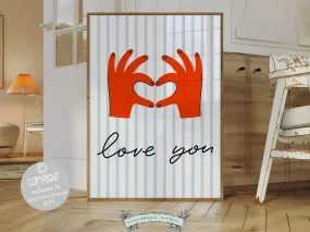 Love You Hand Sign Print - 003