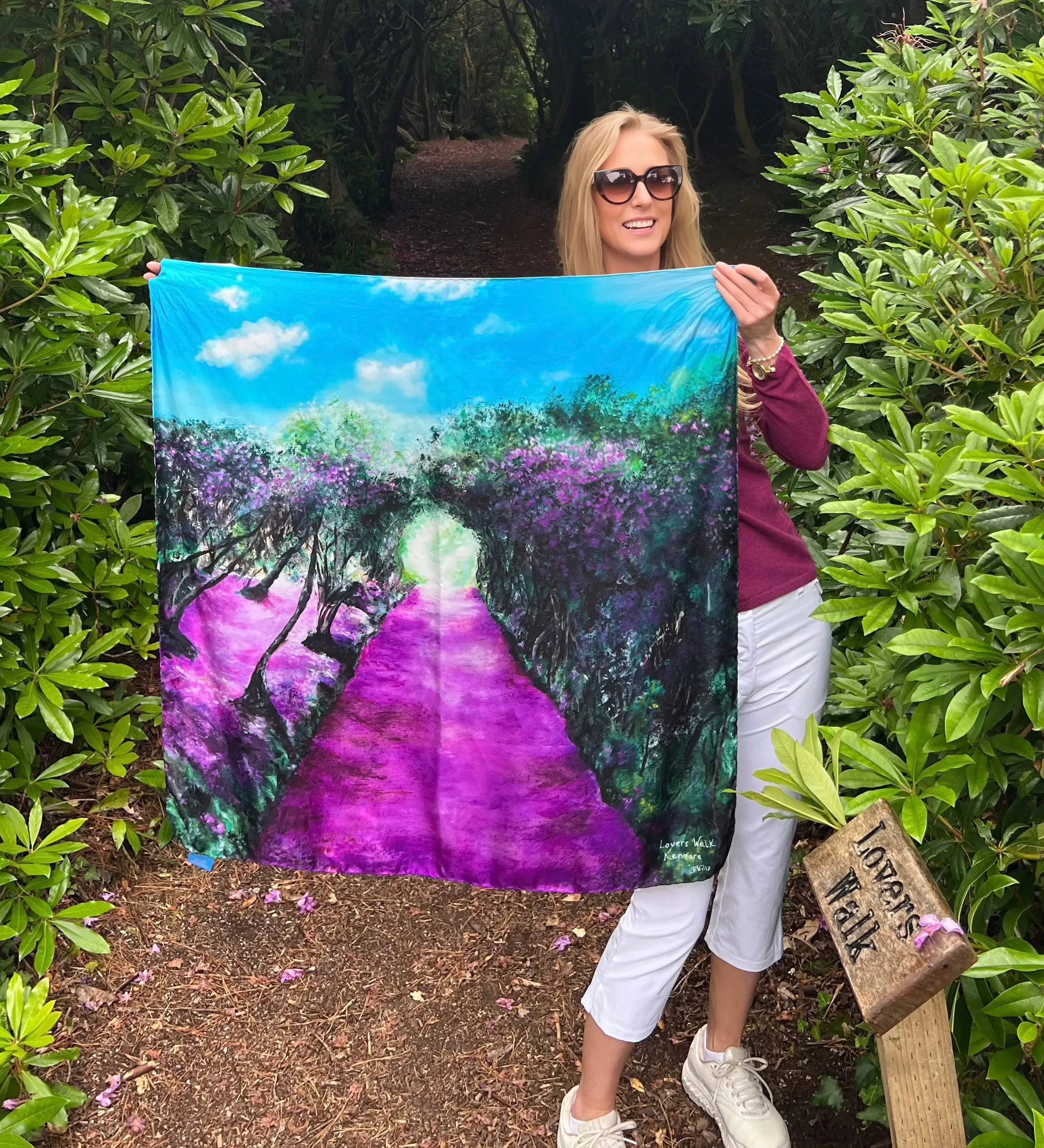 Lovers Walk Silk Scarf - Reenagross Kenmare