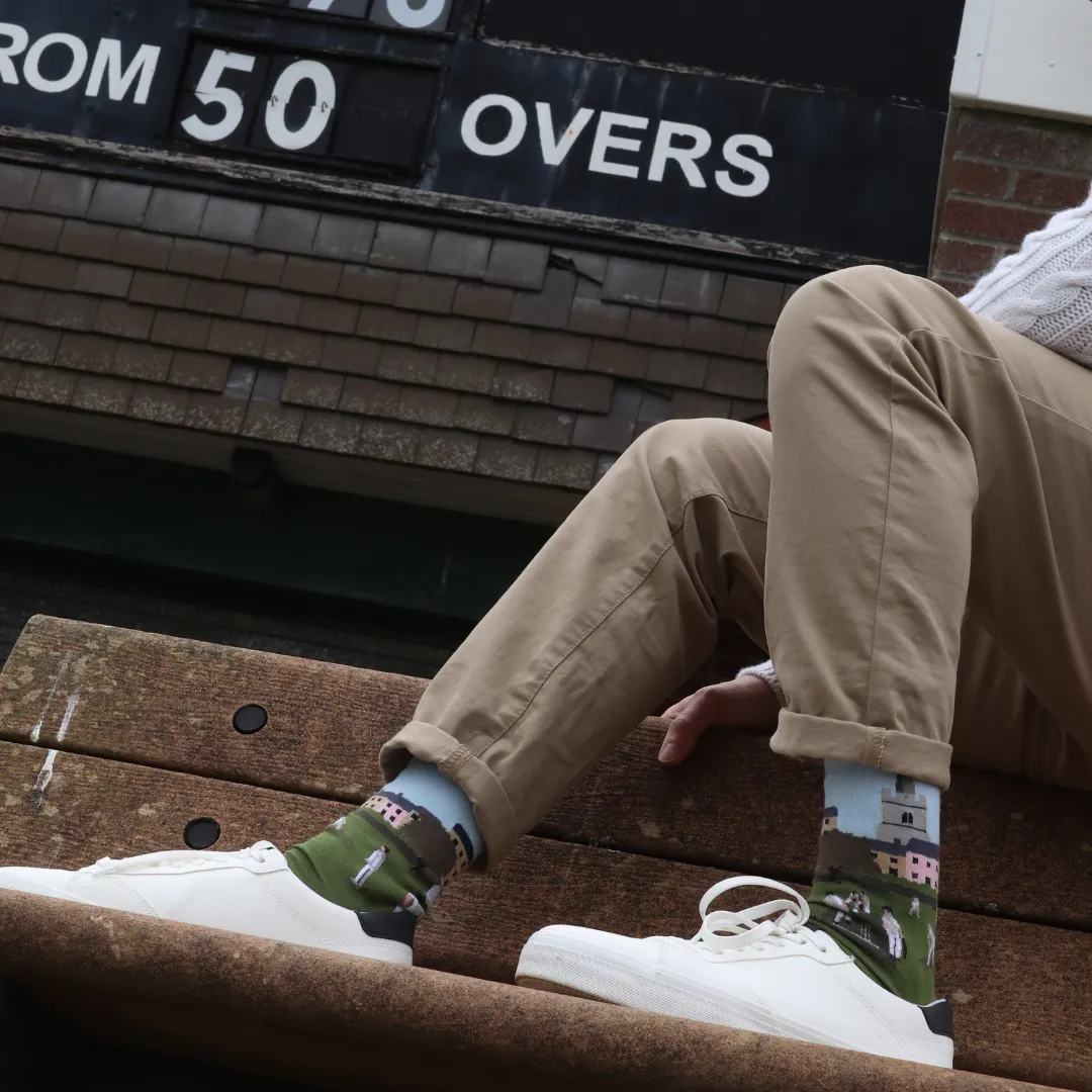 Men's Cricket Scene Cotton Socks