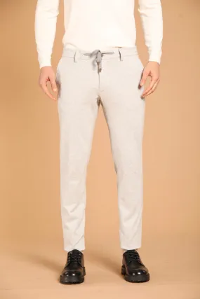Milan Jogger men's chino pants in viscose with houndstooth pattern extra slim fit