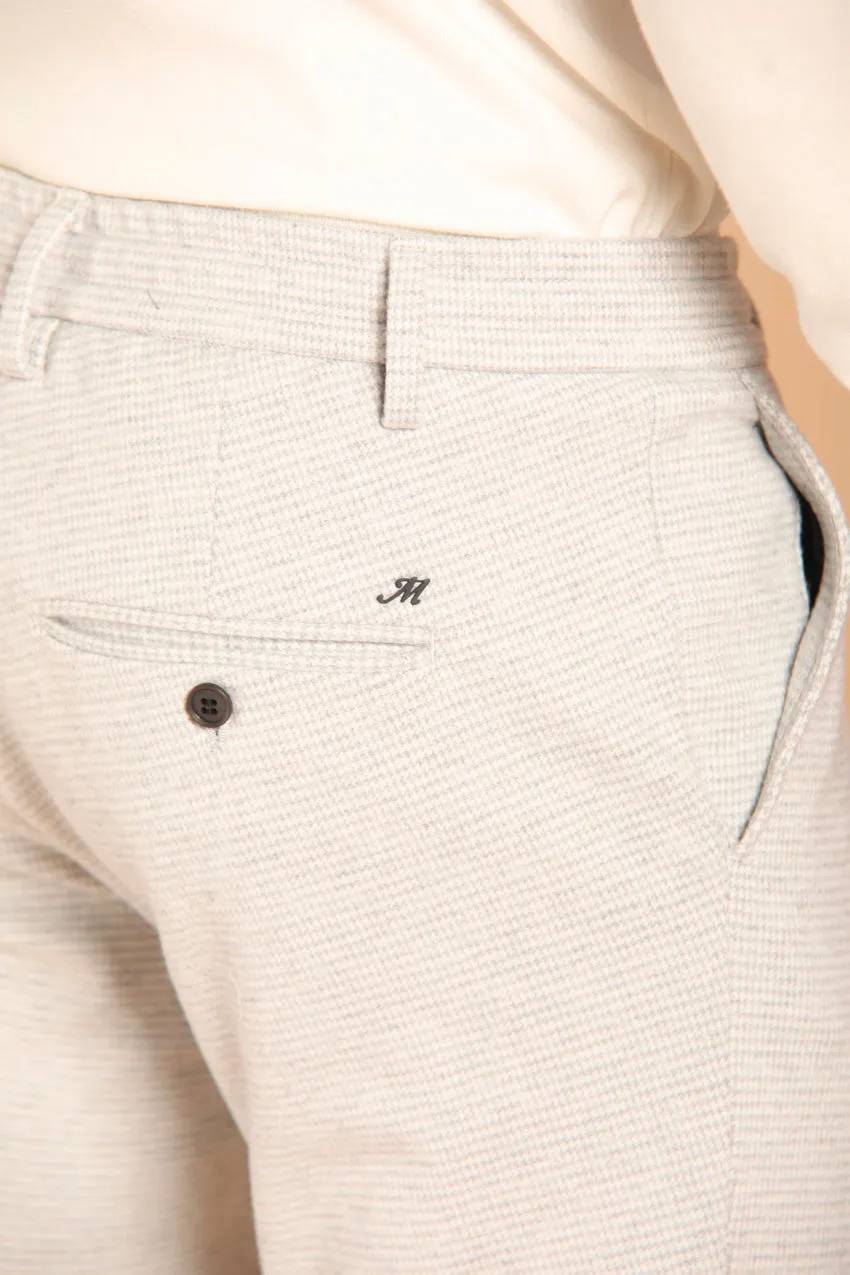 Milan Jogger men's chino pants in viscose with houndstooth pattern extra slim fit
