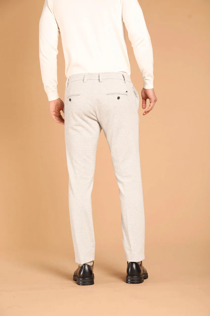 Milan Jogger men's chino pants in viscose with houndstooth pattern extra slim fit