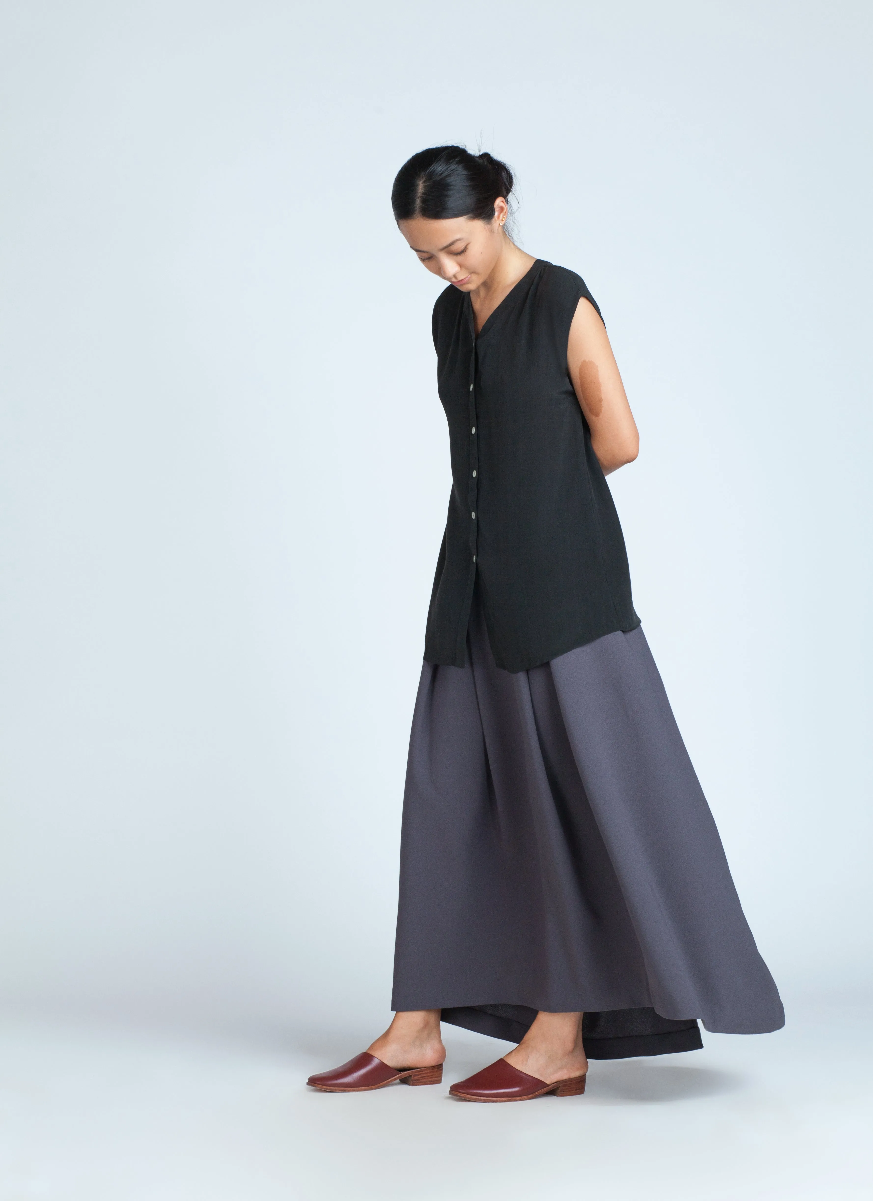 Mollis Cap Sleeve Silk Top - Black