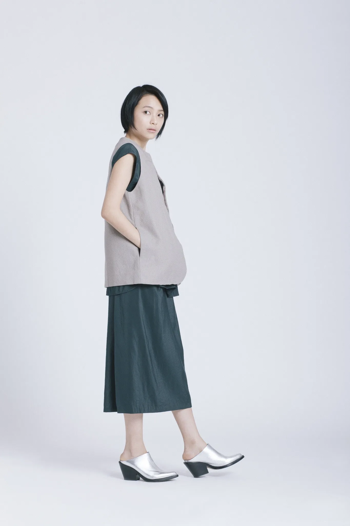 Mollis Cap Sleeve Top - Dark Green