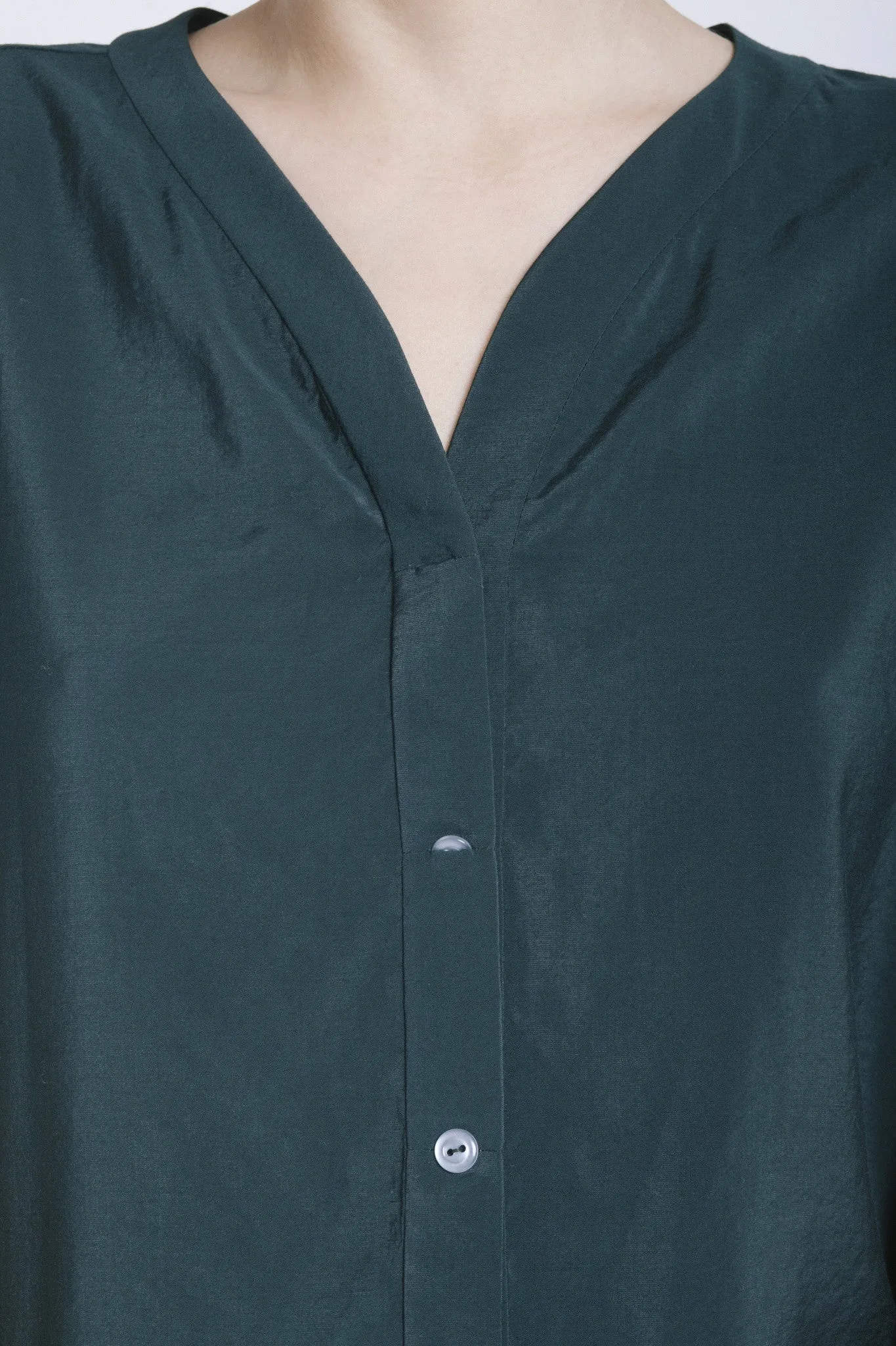 Mollis Cap Sleeve Top - Dark Green