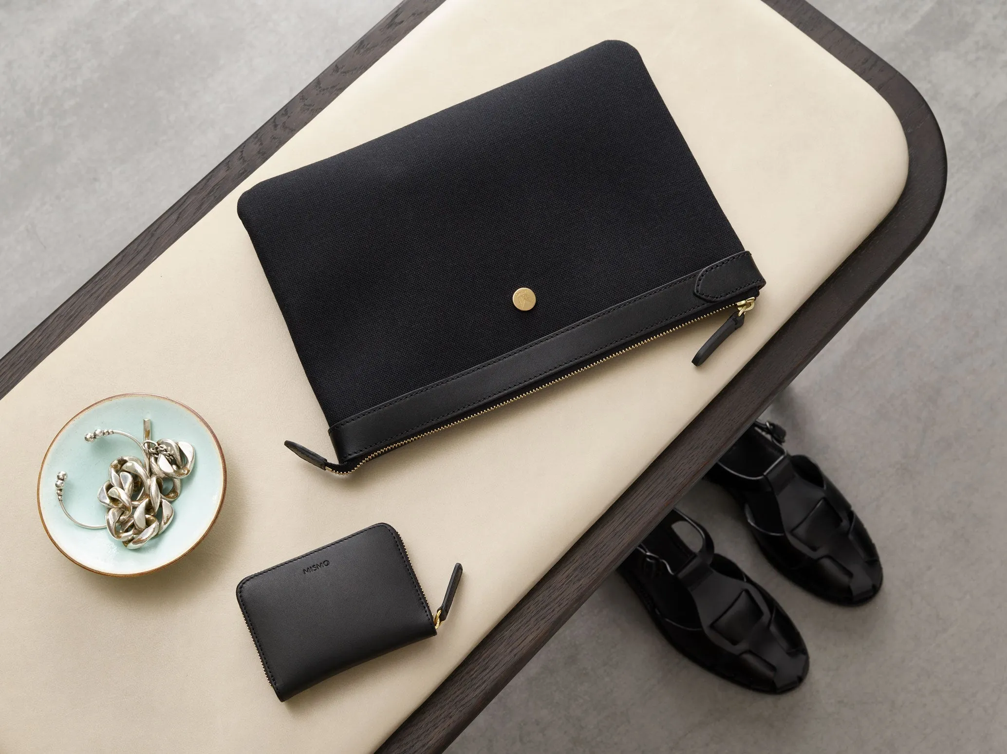 M/S Pouch - Palm Jacquard/Cuoio