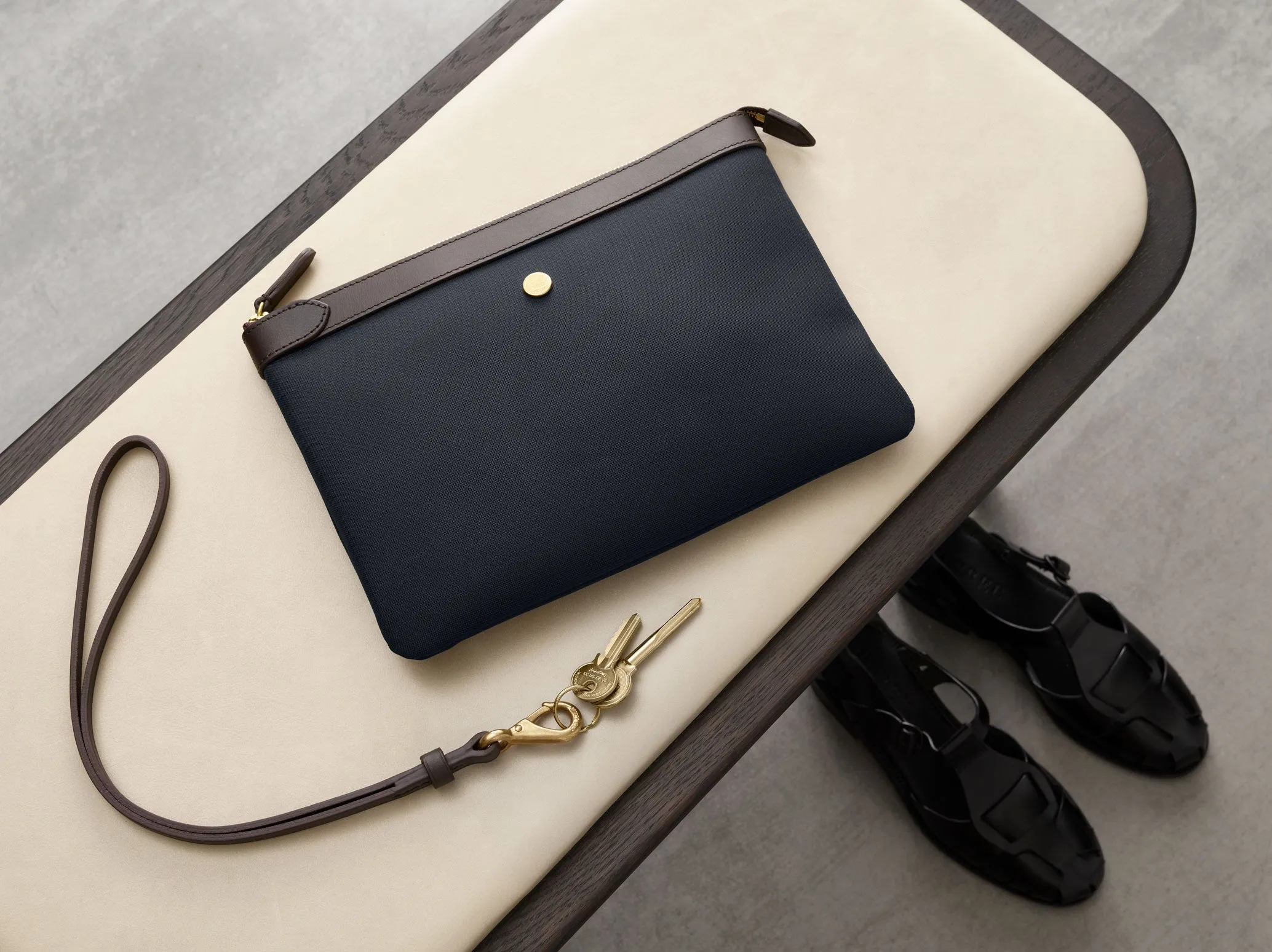 M/S Pouch - Palm Jacquard/Cuoio