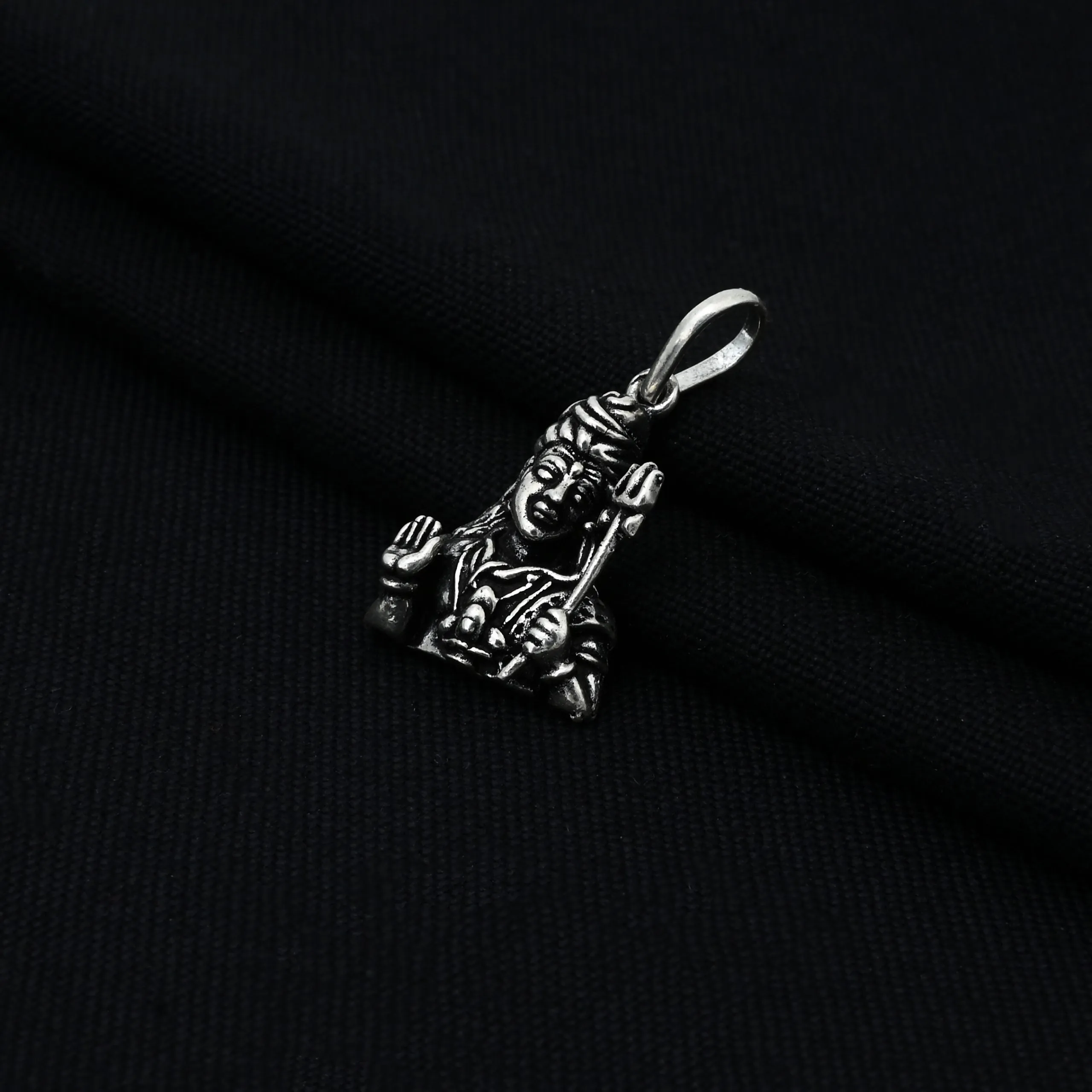 Oxidised 925 Silver Mahadev with Trishul Pendant