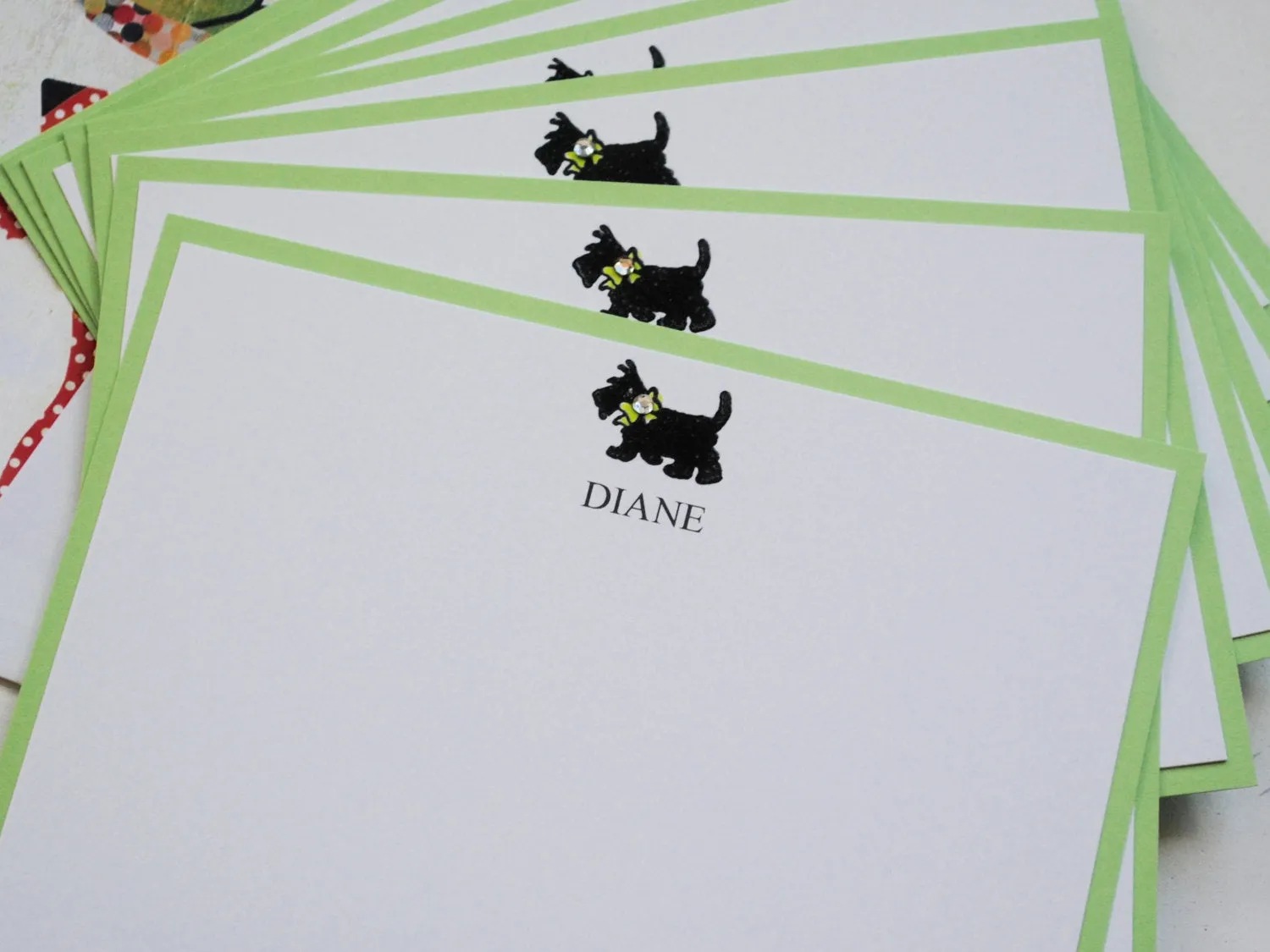 Personalized Note Cards, Scottie Note Cards, Personalized Stationery, Thank You Cards, Thank You Note Cards, , Set of 8
