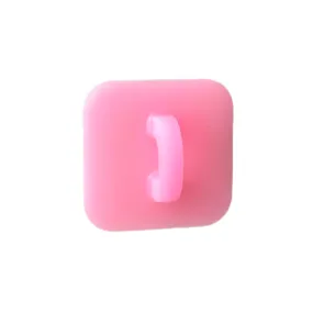 Pink Square Stick-On Hook
