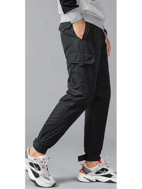 Plus Size Men's Down Winter Jogger Pants (Black, Grey, Green)