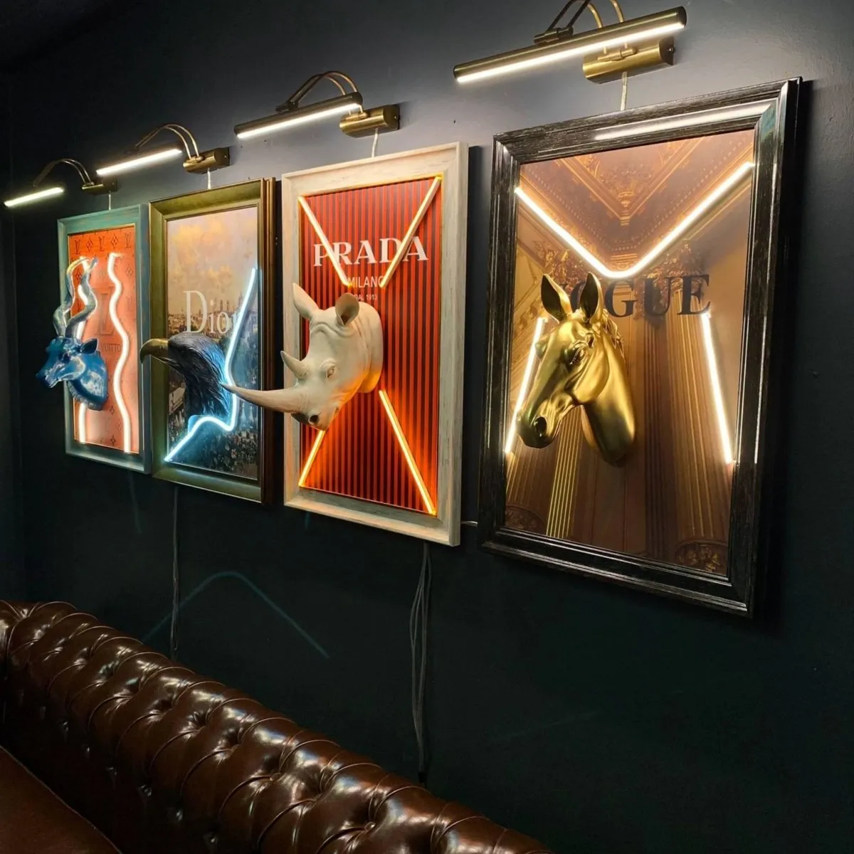 Prada Rhino Neon Art