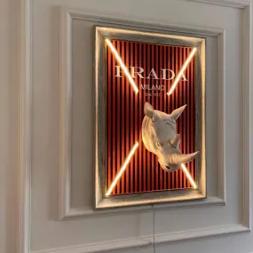 Prada Rhino Neon Art