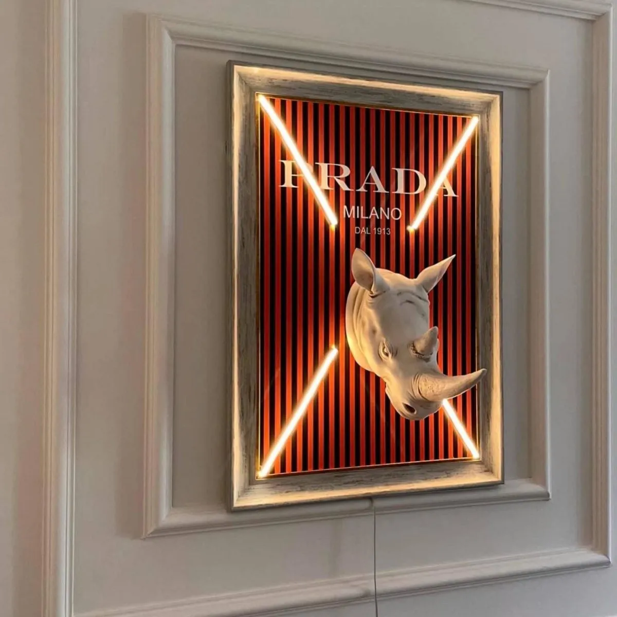 Prada Rhino Neon Art