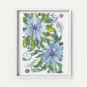 "Blue Flowers" - Fine Art Print