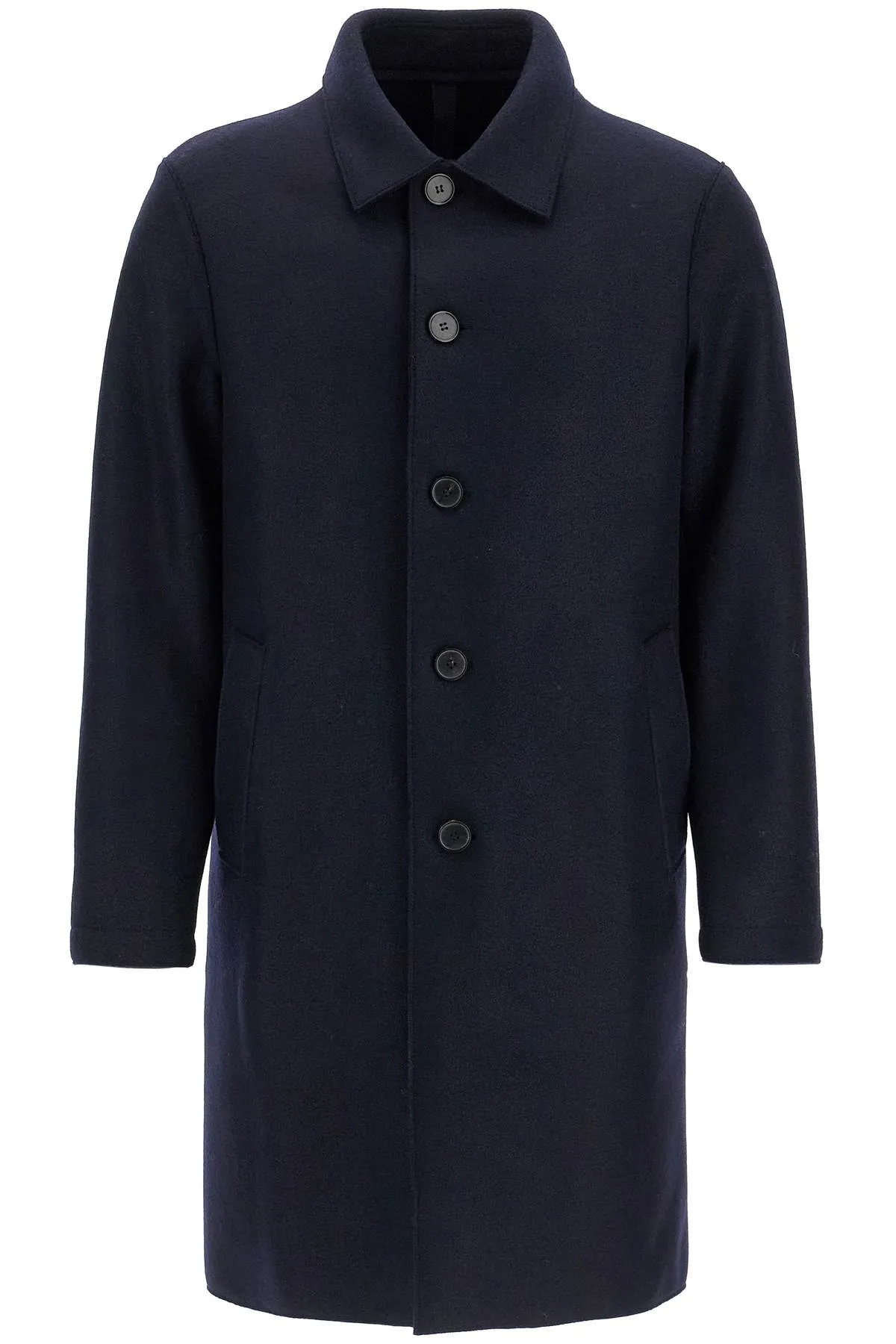 SINGLE-BREASTED PRESSED WOOL COAT