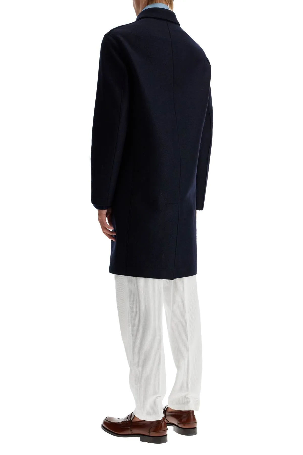 SINGLE-BREASTED PRESSED WOOL COAT