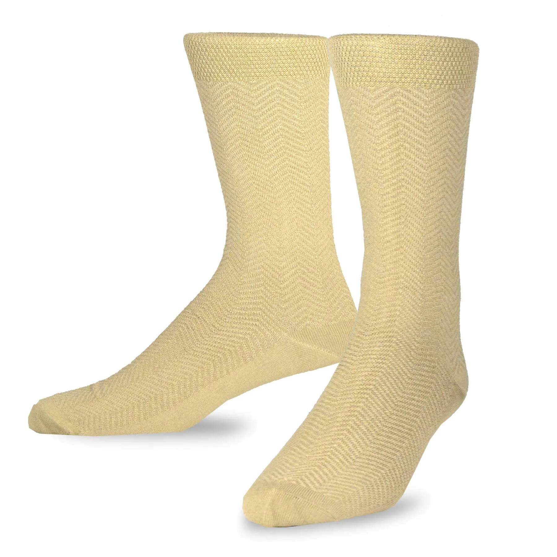 TeeHee Socks Men's Casual Bamboo Crew White, Khaki, Brown 3-Pack (50020)