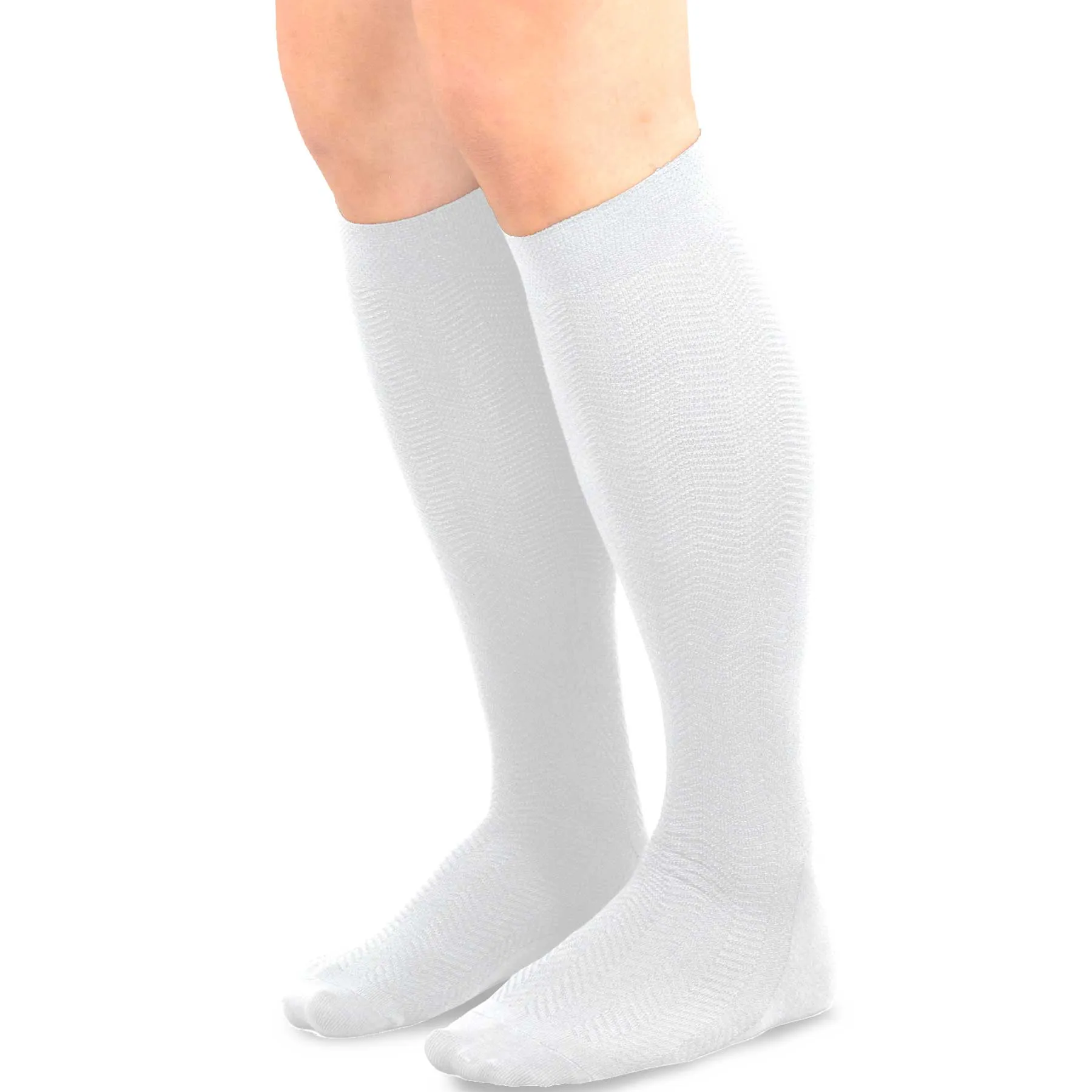 TeeHee Socks Men's Casual Bamboo Knee High White, Khaki, Brown 6-Pack (50021)