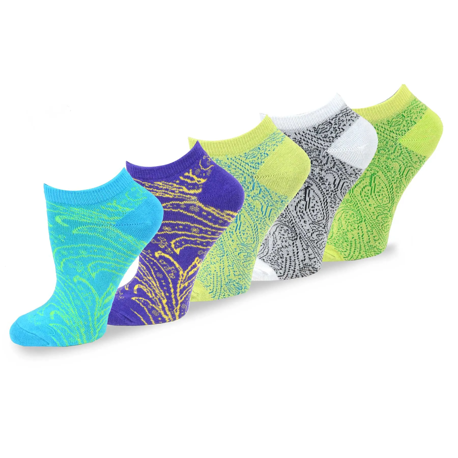 TeeHee Socks Women's Casual Cotton No Show Multi Pattern 10-Pack (11204)