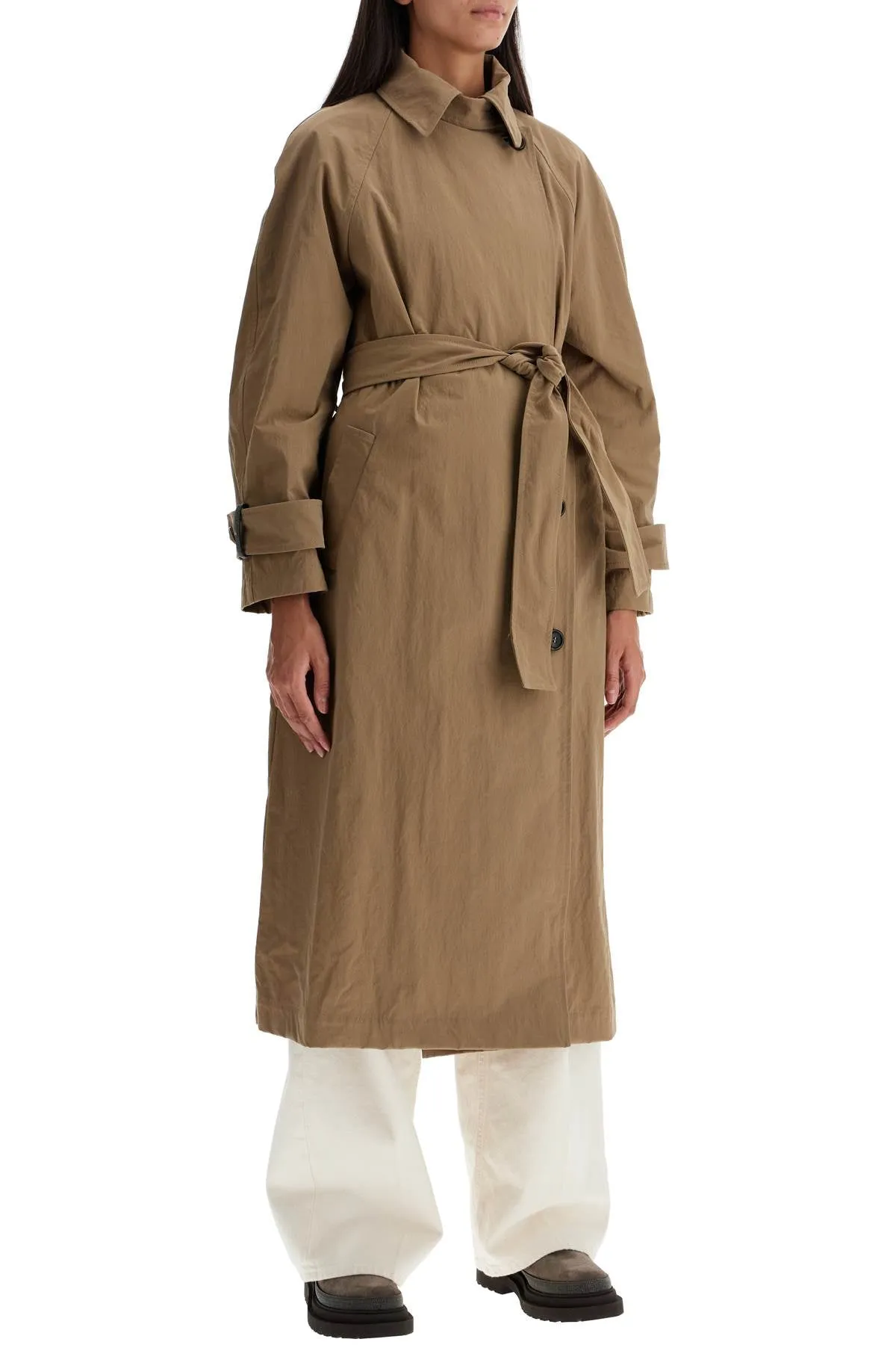 TRENCH COAT WITH SHINY CUFF DETAILS