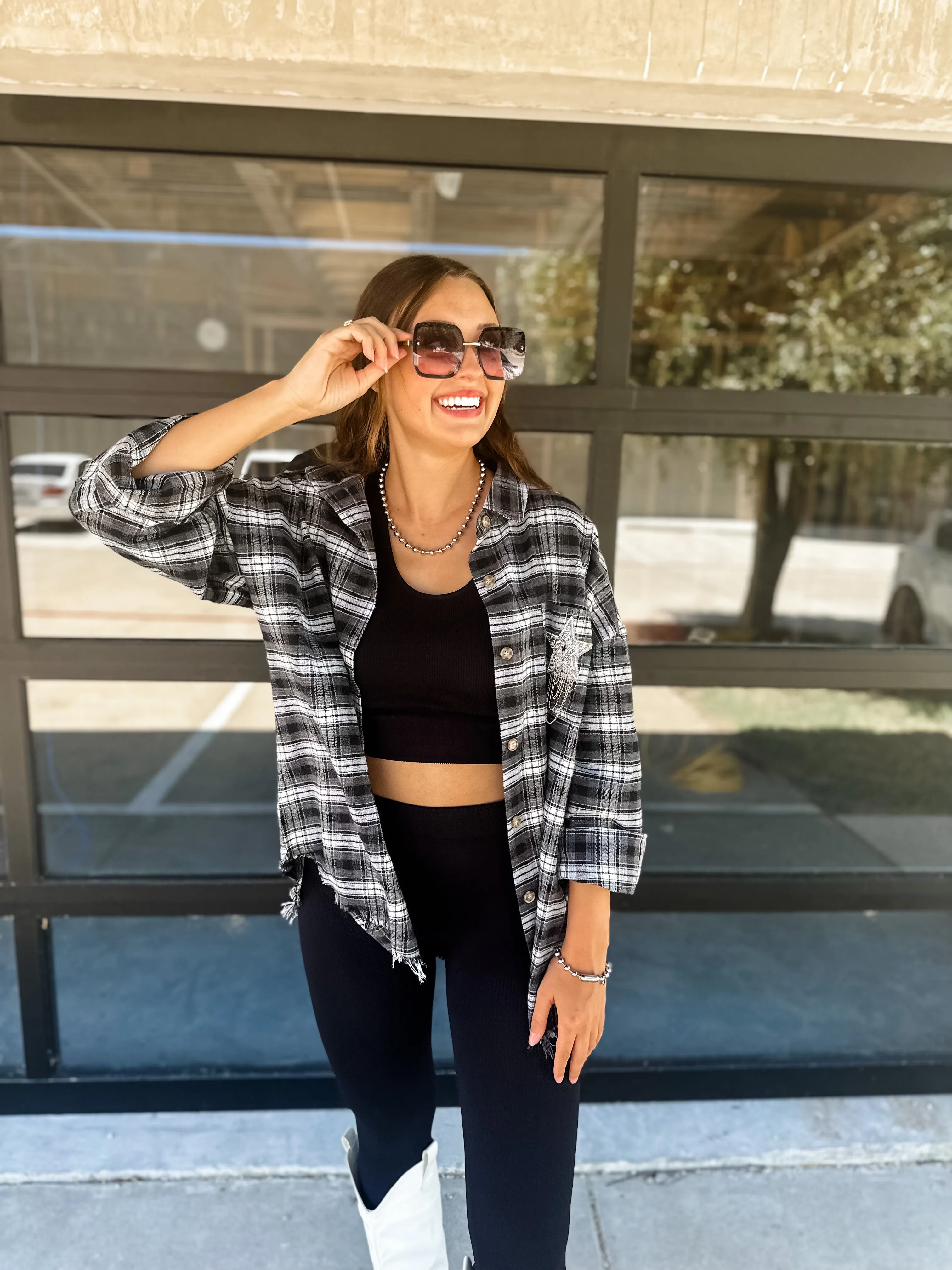 YOU'RE A STAR PLAID TOP