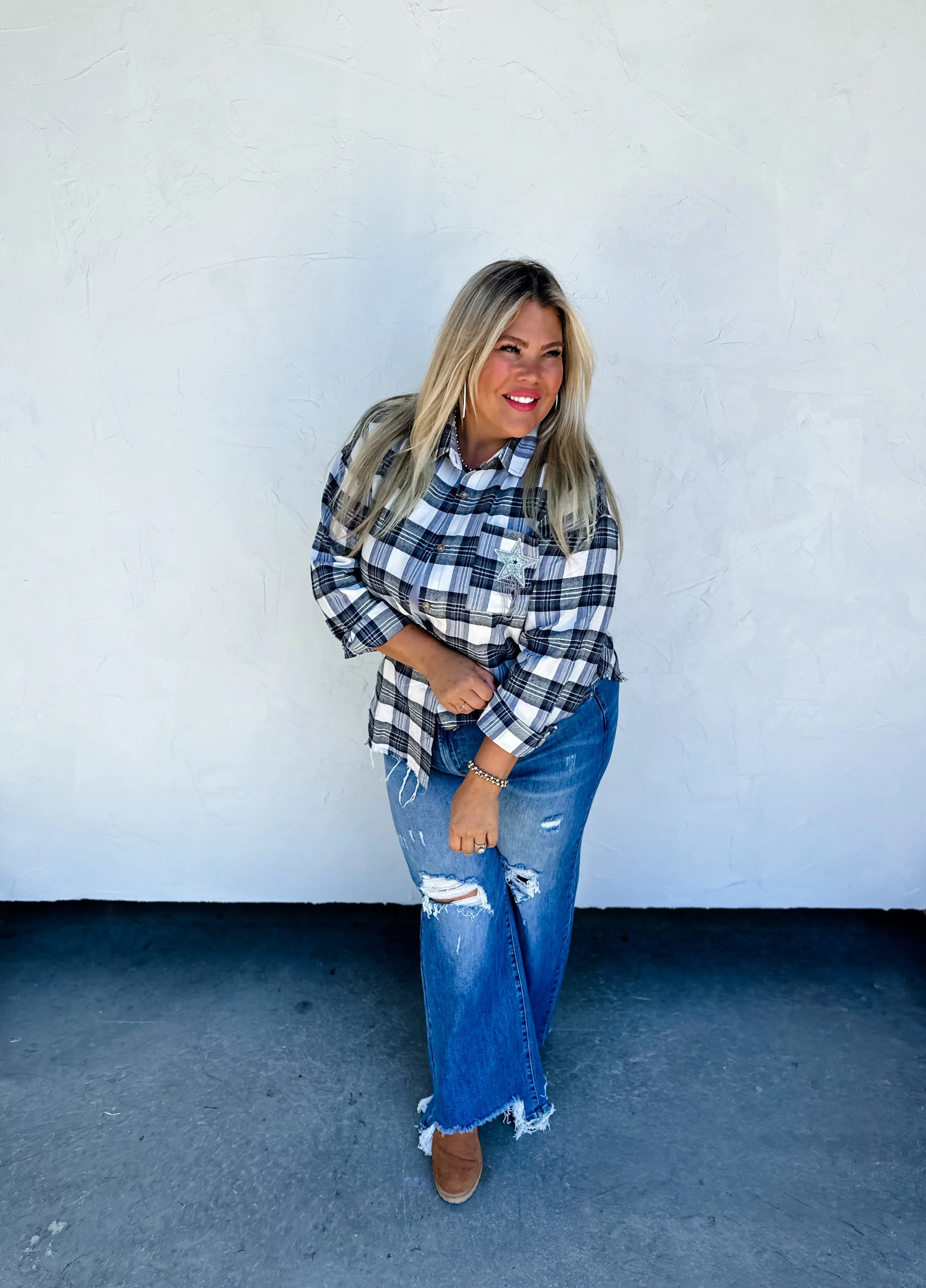 YOU'RE A STAR PLAID TOP