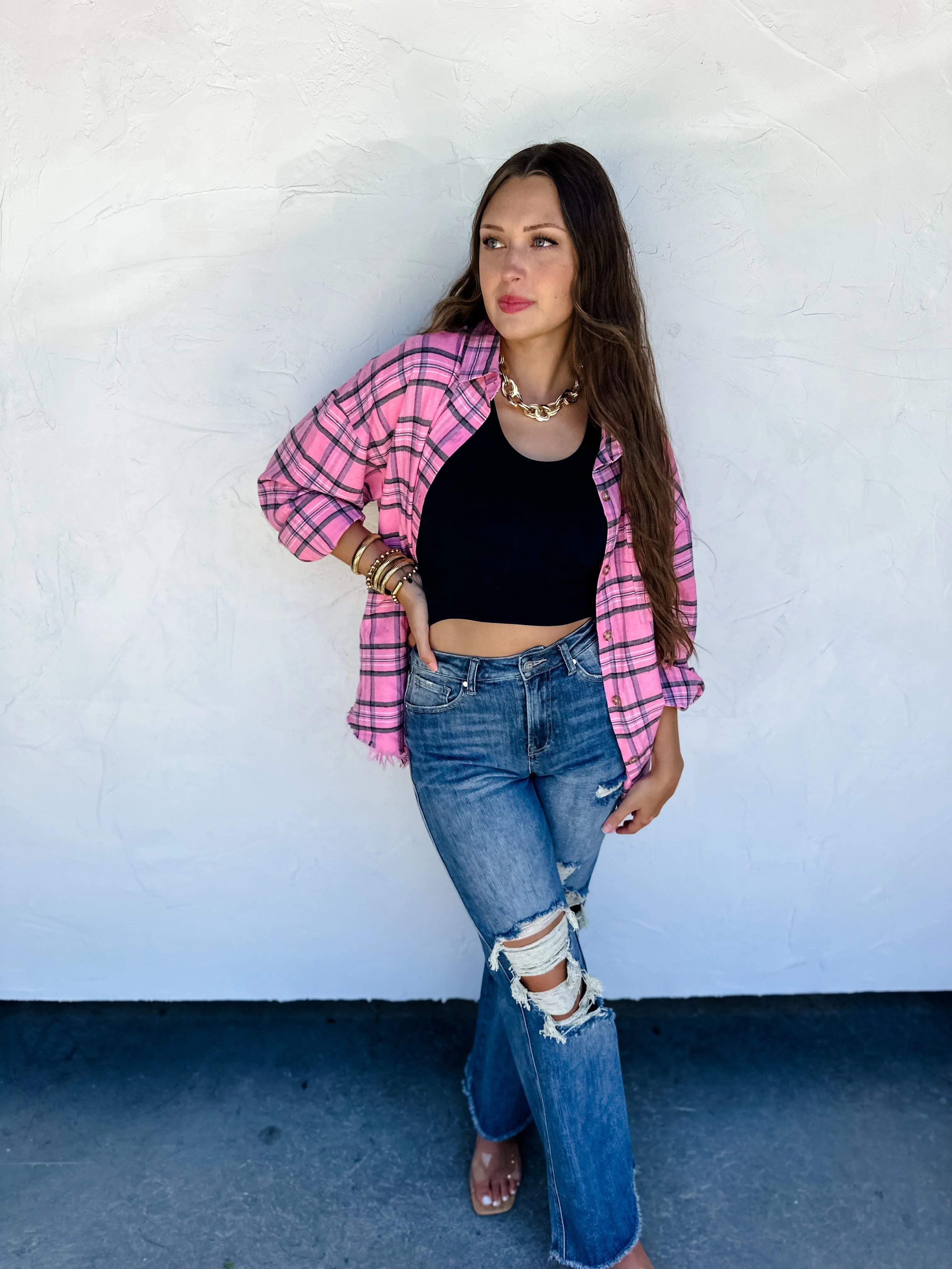 YOU'RE A STAR PLAID TOP